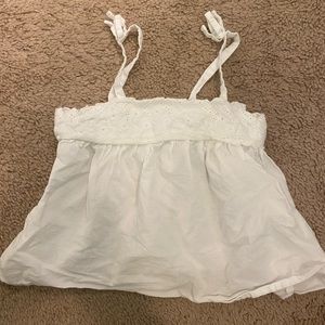 White spaghetti string top